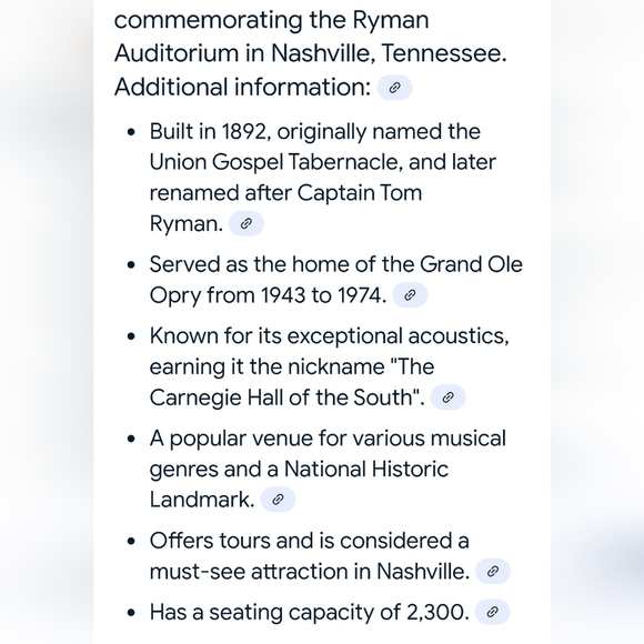 Ryman Vintage Solid Brass Commentrative Grand Old Opry Auditorium Belt Buckle - Picture 7 of 8